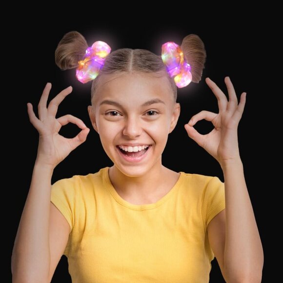 40PCS LED Scrunchies, Light up Hair Scrunchy, Women Girls Luminous Hair Strands, - Picture 4 of 5